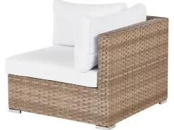 Discount Beliani Set di divani angolari da giardino 4 posti SANO Modulare Rattan sintetico (PE) Naturale Bianco Naturale