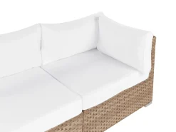 Discount Beliani Set di divani angolari da giardino 4 posti SANO Modulare Rattan sintetico (PE) Naturale Bianco Naturale