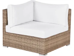 Discount Beliani Set di divani angolari da giardino 4 posti SANO Modulare Rattan sintetico (PE) Naturale Bianco Naturale