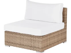 Discount Beliani Set di divani angolari da giardino 4 posti SANO Modulare Rattan sintetico (PE) Naturale Bianco Naturale