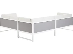 Sale Beliani Set di divani angolari da giardino 6 posti CASTELLA/FRATTE Lato Sinistro Metallo Bianco sporco Bianco Grigio