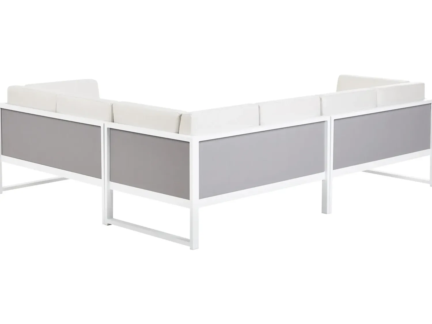Sale Beliani Set di divani angolari da giardino 6 posti CASTELLA/FRATTE Lato Sinistro Metallo Bianco sporco Bianco Grigio