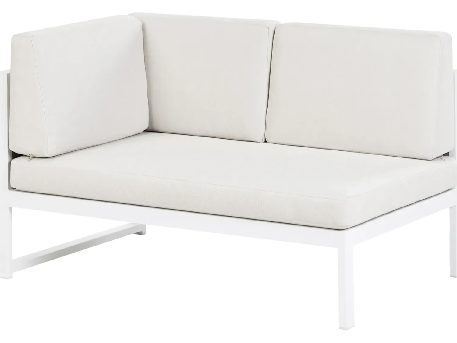 Sale Beliani Set di divani angolari da giardino 6 posti CASTELLA/FRATTE Lato Sinistro Metallo Bianco sporco Bianco Grigio