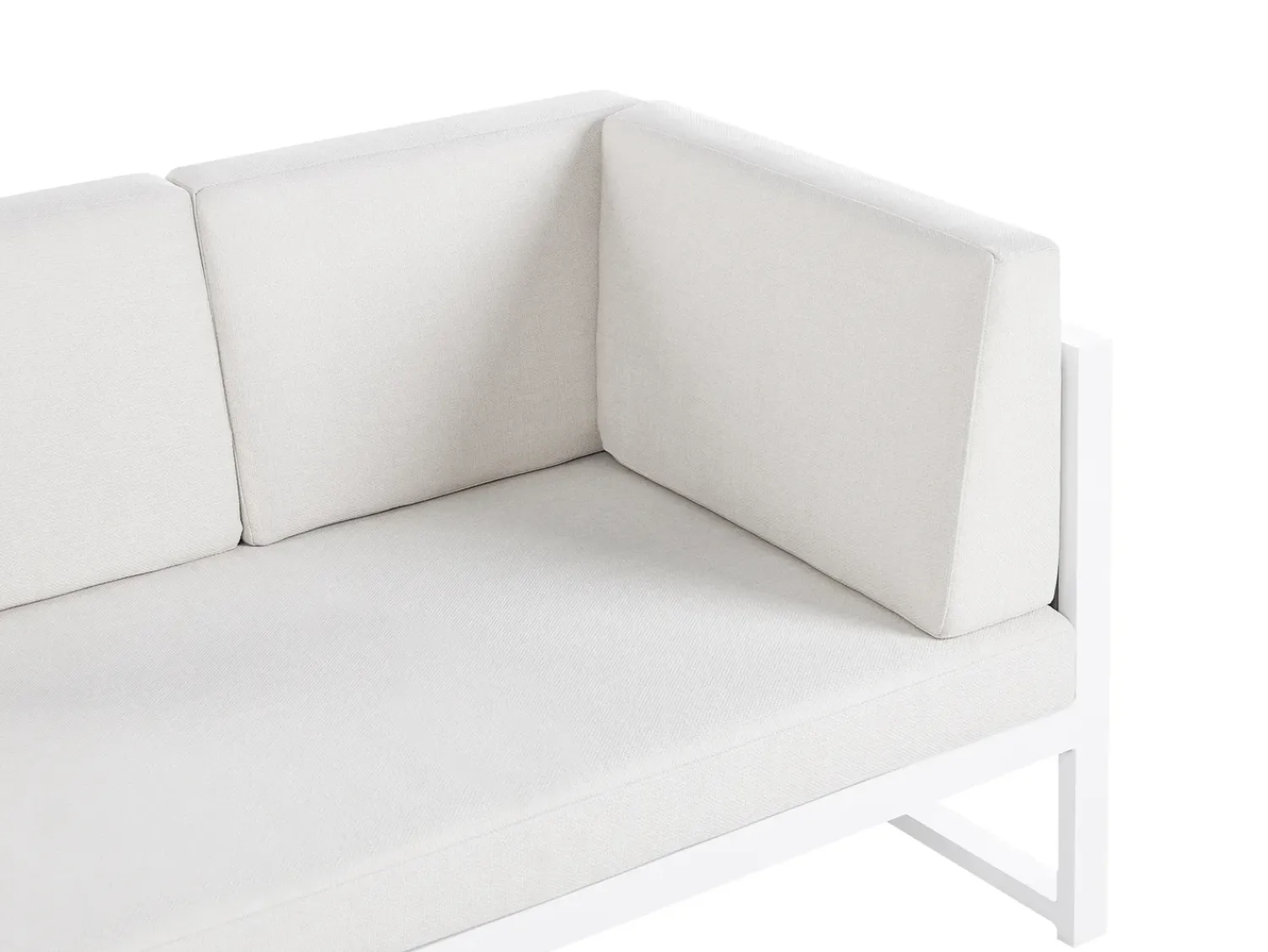 Sale Beliani Set di divani angolari da giardino 6 posti CASTELLA/FRATTE Lato Sinistro Metallo Bianco sporco Bianco Grigio