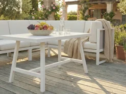 Sale Beliani Set di divani angolari da giardino 6 posti CASTELLA/FRATTE Lato Sinistro Metallo Bianco sporco Bianco Grigio