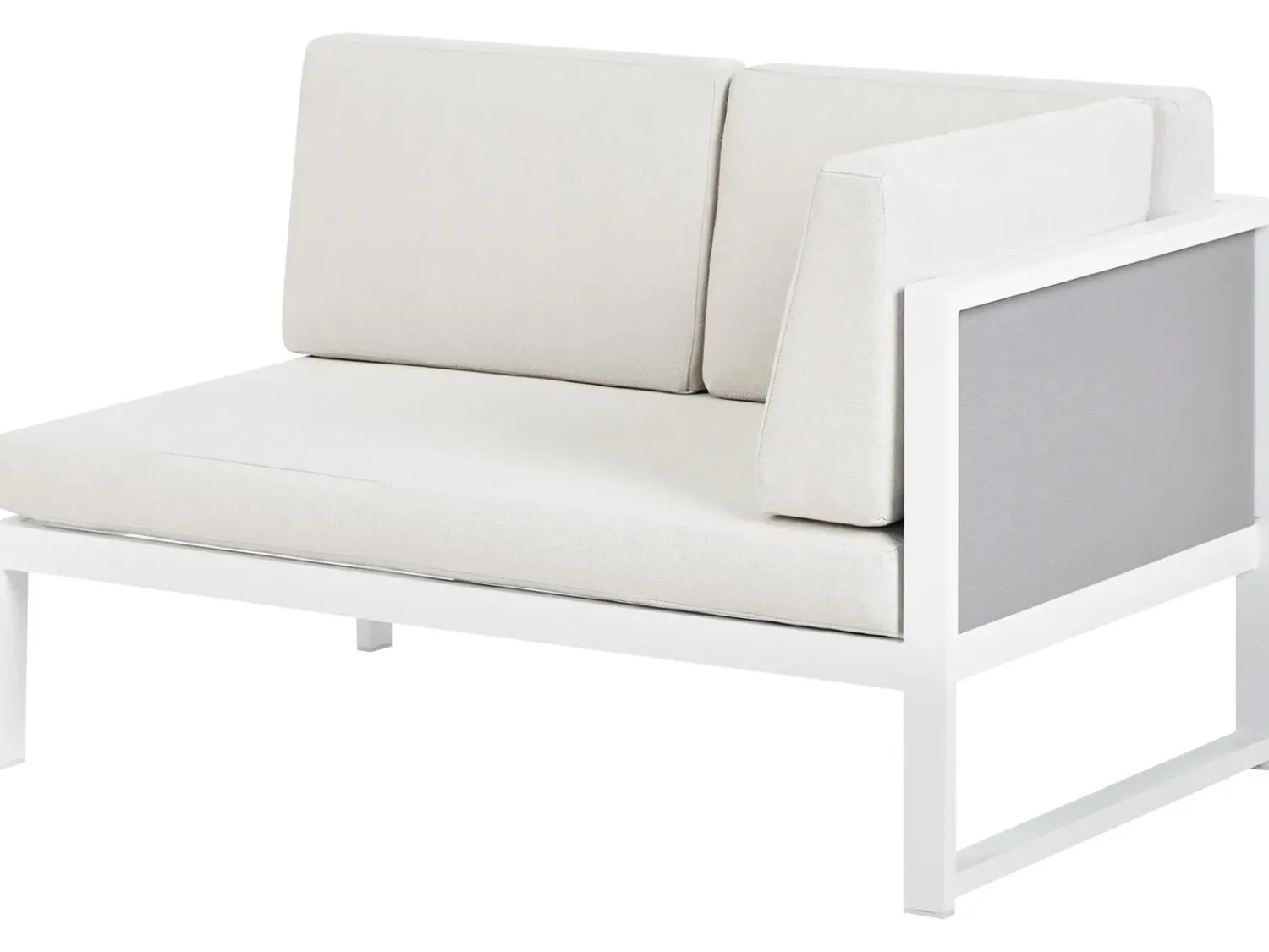 Sale Beliani Set di divani angolari da giardino 6 posti CASTELLA/FRATTE Lato Sinistro Metallo Bianco sporco Bianco Grigio