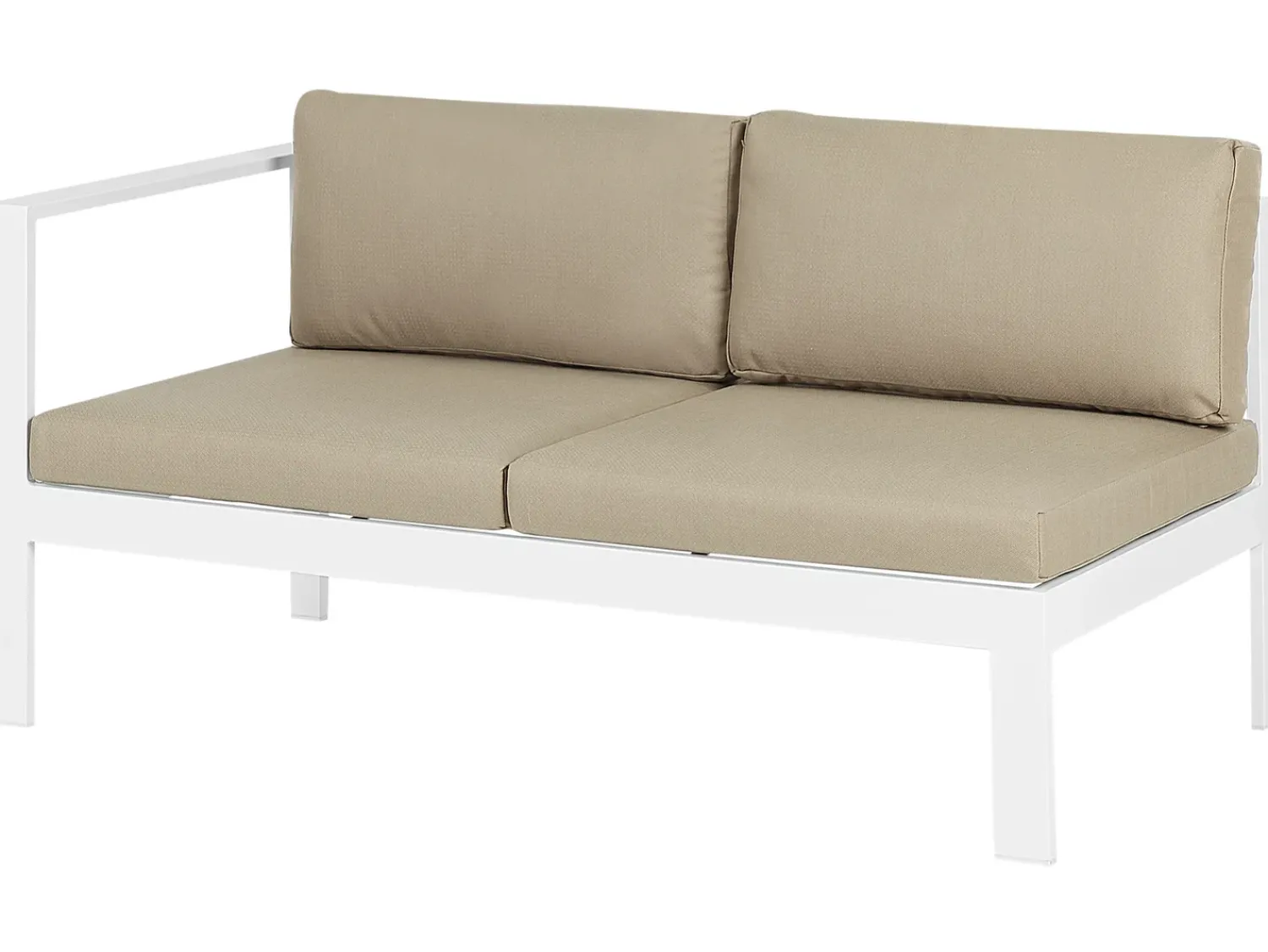 Sale Beliani Set di divani angolari da giardino 5 posti MESSINA Lato Sinistro Metallo Beige sabbia Bianco Beige Grigio