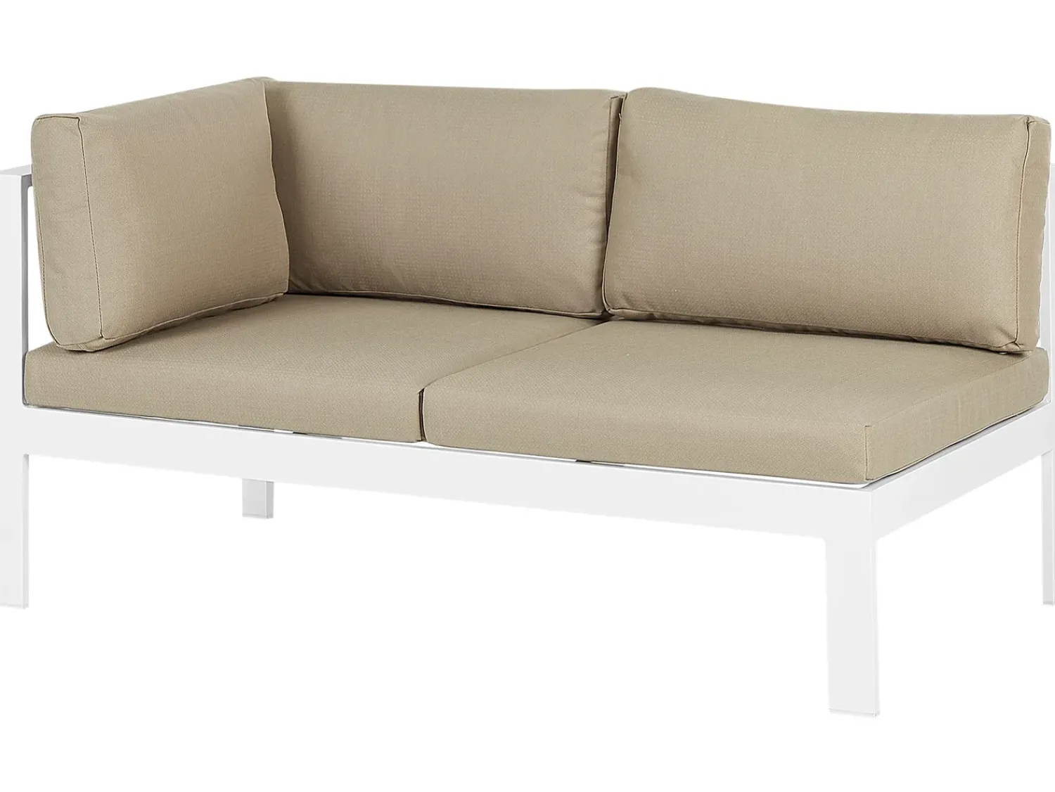 Sale Beliani Set di divani angolari da giardino 5 posti MESSINA Lato Sinistro Metallo Beige sabbia Bianco Beige Grigio