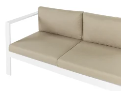 Sale Beliani Set di divani angolari da giardino 5 posti MESSINA Lato Sinistro Metallo Beige sabbia Bianco Beige Grigio