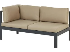 Beliani Set di divani angolari da giardino 5 posti MESSINA Lato Sinistro Metallo Beige sabbia Beige Nero