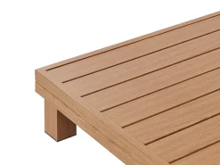 Hot Beliani Set di divani angolari da giardino 5 posti SANZA Lato Sinistro Modulare Metallo Bianco Bianco Marrone