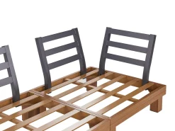 Hot Beliani Set di divani angolari da giardino 5 posti SANZA Lato Sinistro Modulare Metallo Bianco Bianco Marrone