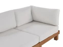 Hot Beliani Set di divani angolari da giardino 5 posti SANZA Lato Sinistro Modulare Metallo Bianco Bianco Marrone