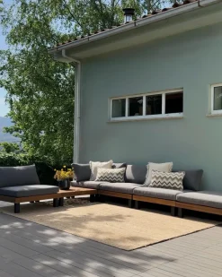 Hot Beliani Set di divani angolari da giardino 5 posti FRAZZANO Modulare Legno di acacia certificato Grigio Marrone Grigio