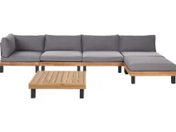 Hot Beliani Set di divani angolari da giardino 5 posti FRAZZANO Modulare Legno di acacia certificato Grigio Marrone Grigio