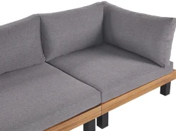 Hot Beliani Set di divani angolari da giardino 5 posti FRAZZANO Modulare Legno di acacia certificato Grigio Marrone Grigio