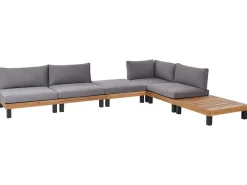Hot Beliani Set di divani angolari da giardino 5 posti FRAZZANO Modulare Legno di acacia certificato Grigio Marrone Grigio