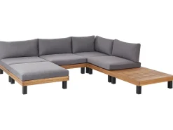 Hot Beliani Set di divani angolari da giardino 5 posti FRAZZANO Modulare Legno di acacia certificato Grigio Marrone Grigio