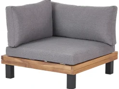 Hot Beliani Set di divani angolari da giardino 5 posti FRAZZANO Modulare Legno di acacia certificato Grigio Marrone Grigio