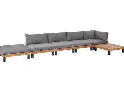 Hot Beliani Set di divani angolari da giardino 5 posti FRAZZANO Modulare Legno di acacia certificato Grigio Marrone Grigio