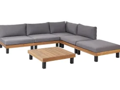 Hot Beliani Set di divani angolari da giardino 5 posti FRAZZANO Modulare Legno di acacia certificato Grigio Marrone Grigio