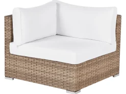 Hot Beliani Set di divani angolari da giardino 4 posti SANO Modulare Rattan sintetico (PE) Naturale Bianco Naturale