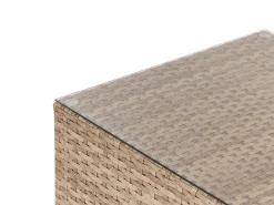 Hot Beliani Set di divani angolari da giardino 4 posti SANO Modulare Rattan sintetico (PE) Naturale Bianco Naturale