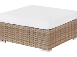 Hot Beliani Set di divani angolari da giardino 4 posti SANO Modulare Rattan sintetico (PE) Naturale Bianco Naturale