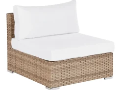 Hot Beliani Set di divani angolari da giardino 4 posti SANO Modulare Rattan sintetico (PE) Naturale Bianco Naturale