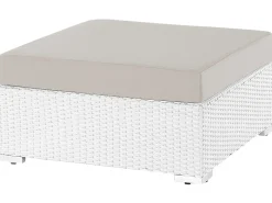 Beliani Set di divani angolari da giardino 4 posti SANO Modulare Rattan sintetico (PE) Bianco Bianco Beige