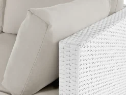 Beliani Set di divani angolari da giardino 4 posti SANO Modulare Rattan sintetico (PE) Bianco Bianco Beige