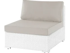 Beliani Set di divani angolari da giardino 4 posti SANO Modulare Rattan sintetico (PE) Bianco Bianco Beige