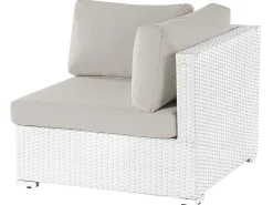 Beliani Set di divani angolari da giardino 4 posti SANO Modulare Rattan sintetico (PE) Bianco Bianco Beige