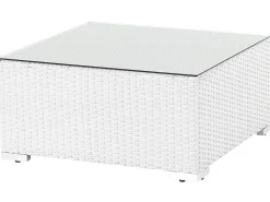Beliani Set di divani angolari da giardino 4 posti SANO Modulare Rattan sintetico (PE) Bianco Bianco Beige