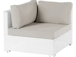 Beliani Set di divani angolari da giardino 4 posti SANO Modulare Rattan sintetico (PE) Bianco Bianco Beige