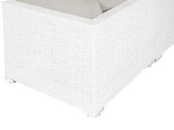 Beliani Set di divani angolari da giardino 4 posti SANO Modulare Rattan sintetico (PE) Bianco Bianco Beige