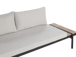 Online Beliani Set di divani angolari da giardino 5 posti BELLARIVA Legno d'eucalipto Bianco sporco Bianco Marrone Nero
