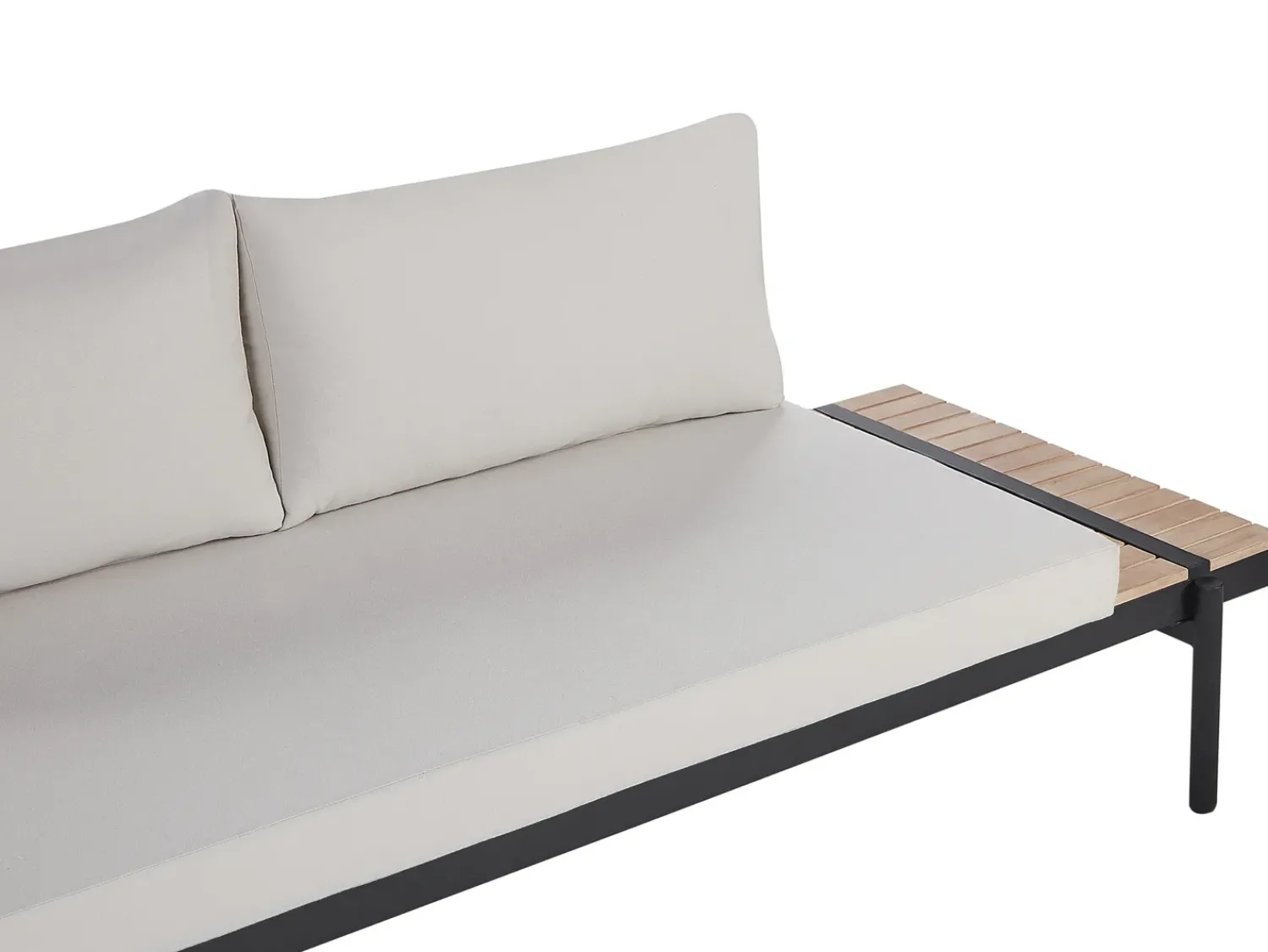 Online Beliani Set di divani angolari da giardino 5 posti BELLARIVA Legno d'eucalipto Bianco sporco Bianco Marrone Nero
