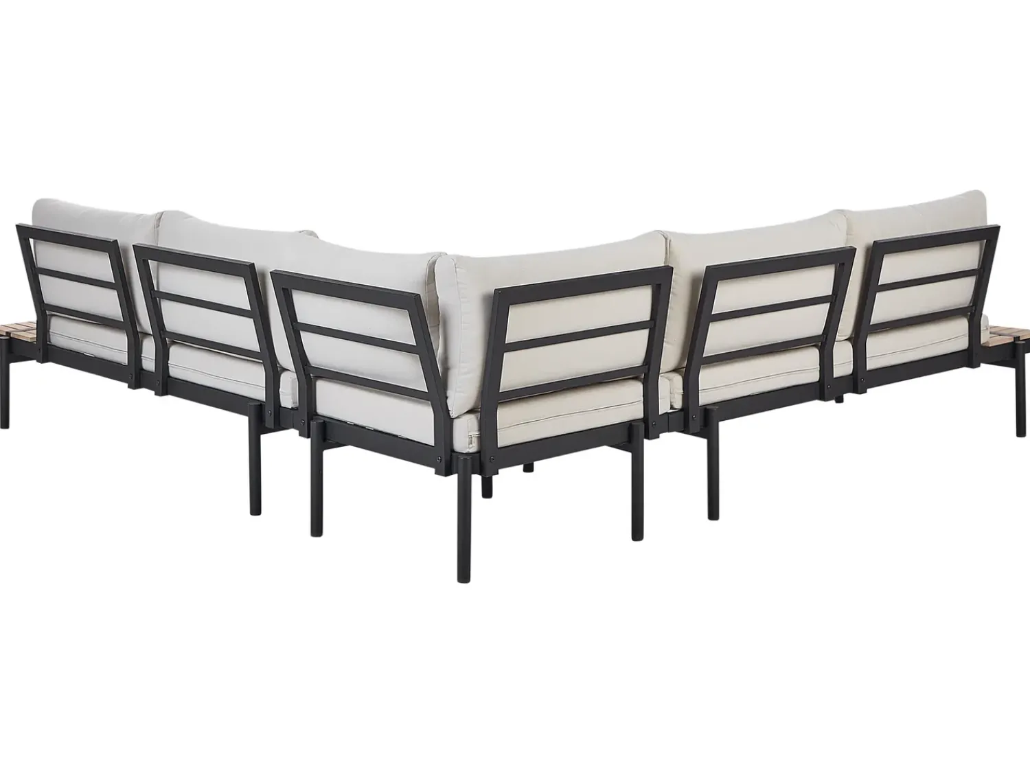 Online Beliani Set di divani angolari da giardino 5 posti BELLARIVA Legno d'eucalipto Bianco sporco Bianco Marrone Nero