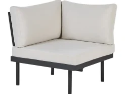 Online Beliani Set di divani angolari da giardino 5 posti BELLARIVA Legno d'eucalipto Bianco sporco Bianco Marrone Nero
