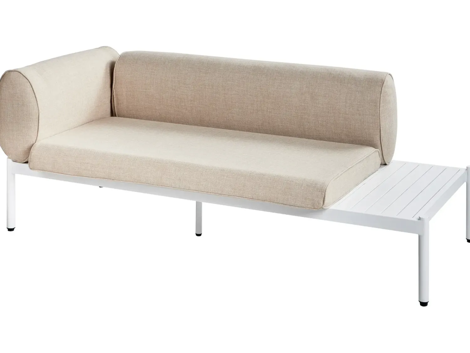 Sale Beliani Set di divani angolari da giardino 5 posti RASIGLIA Lato Sinistro Metallo Beige Bianco Beige