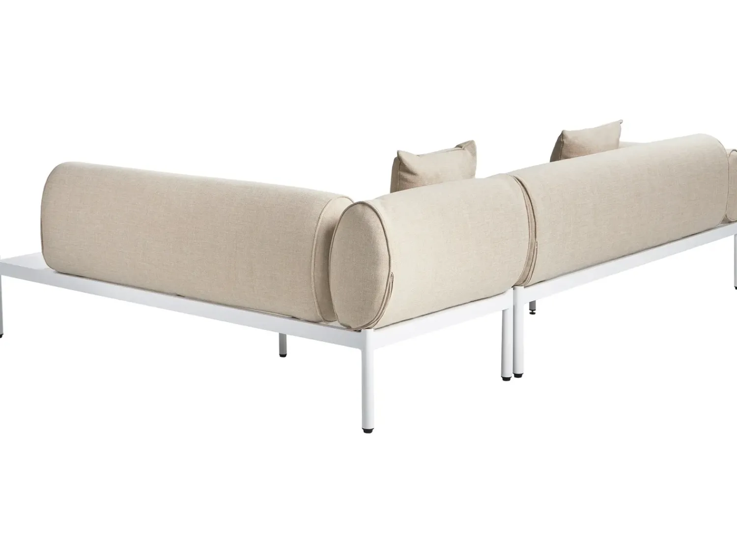 Sale Beliani Set di divani angolari da giardino 5 posti RASIGLIA Lato Sinistro Metallo Beige Bianco Beige