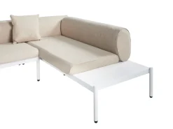 Sale Beliani Set di divani angolari da giardino 5 posti RASIGLIA Lato Sinistro Metallo Beige Bianco Beige