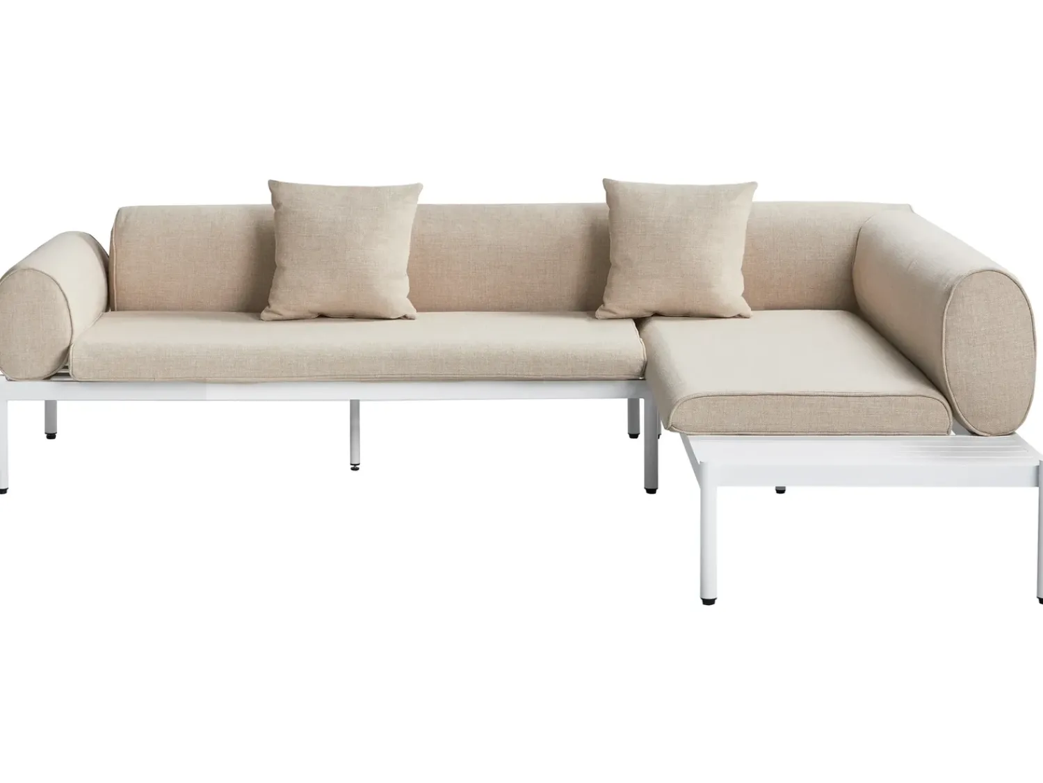 Sale Beliani Set di divani angolari da giardino 5 posti RASIGLIA Lato Sinistro Metallo Beige Bianco Beige