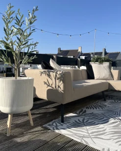 Sale Beliani Set di divani angolari da giardino 4 posti SORRIVOLI Lato Sinistro Beige Beige Grigio