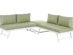 Hot Beliani Set di divani angolari da giardino 5 posti COCCORINO Metallo Verde Bianco Verde