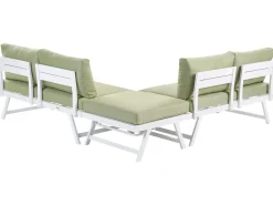 Hot Beliani Set di divani angolari da giardino 5 posti COCCORINO Metallo Verde Bianco Verde