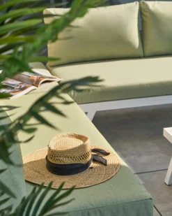 Hot Beliani Set di divani angolari da giardino 5 posti COCCORINO Metallo Verde Bianco Verde