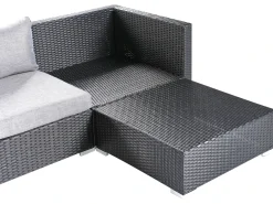 Online Beliani Set di divani angolari da giardino 4 posti SANO Rattan sintetico (PE) Nero Grigio Nero