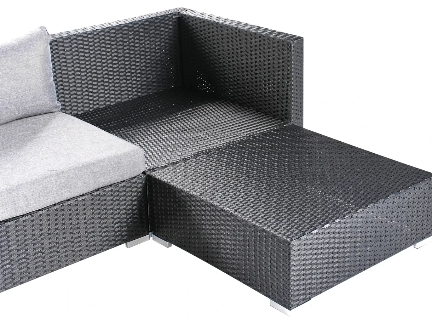 Online Beliani Set di divani angolari da giardino 4 posti SANO Rattan sintetico (PE) Nero Grigio Nero